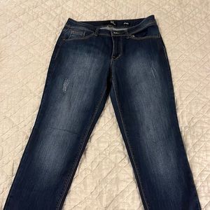 Skinny ankle dark wash jeans